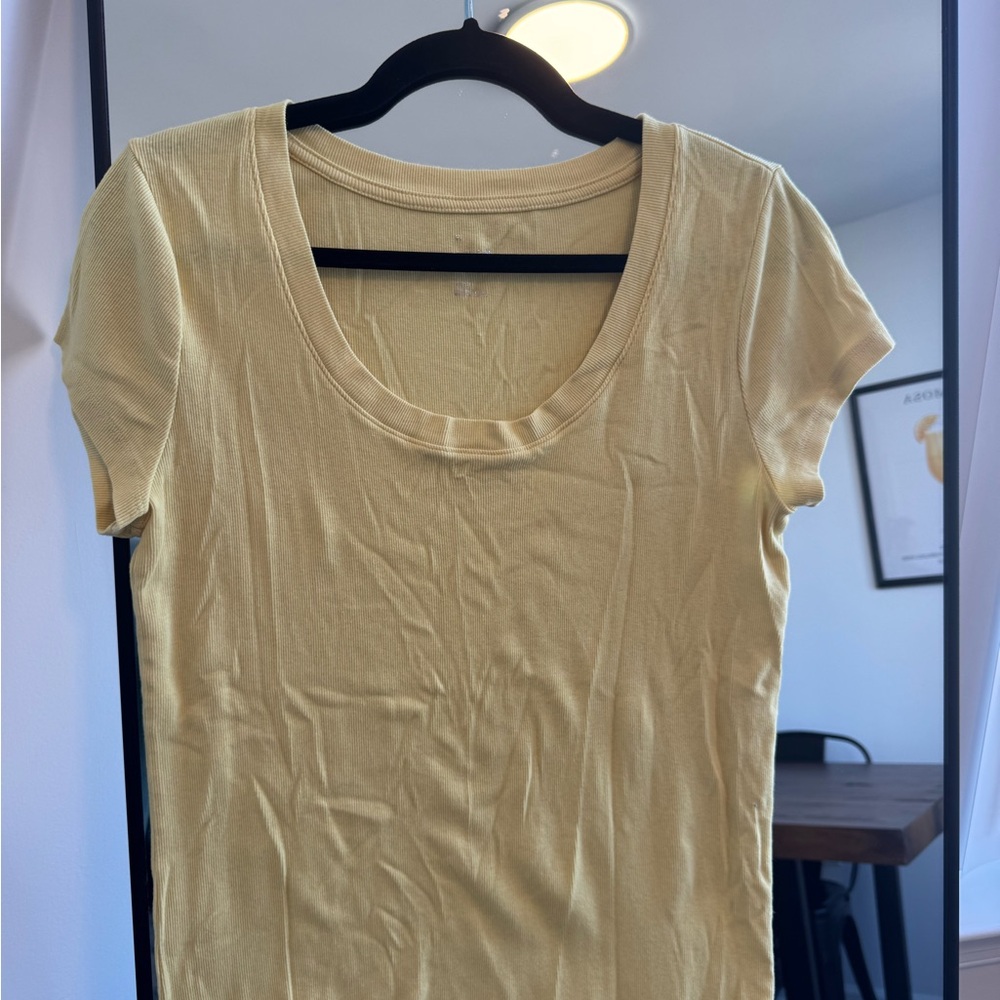 A New Day Women's Yellow Scoop Neck Top